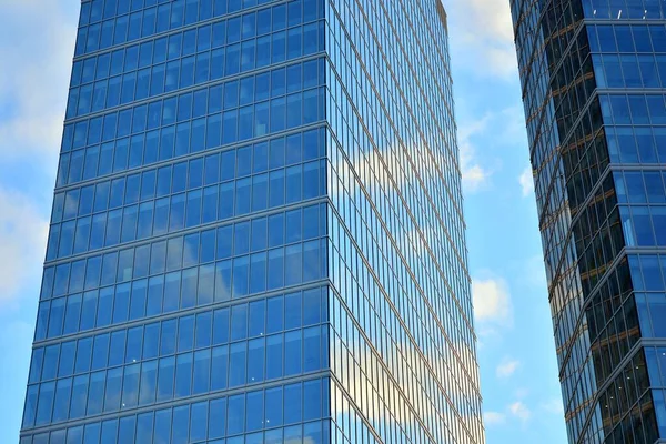 Texture Façade Immeuble Bureaux Miroir Verre Fragment Façade Architecture Moderne — Photo