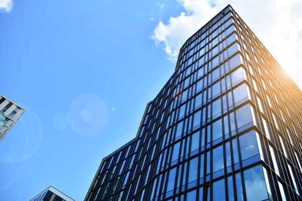 Textura Fachada Edificio Oficinas Con Espejo Vidrio Fragmento Fachada Vista — Foto de Stock