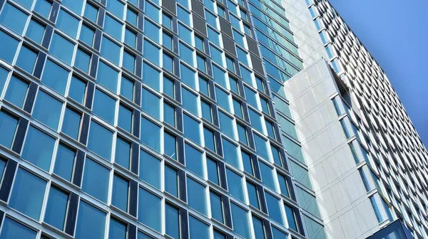 Textura Fachada Edificio Oficinas Con Espejo Vidrio Fragmento Fachada Arquitectura — Foto de Stock