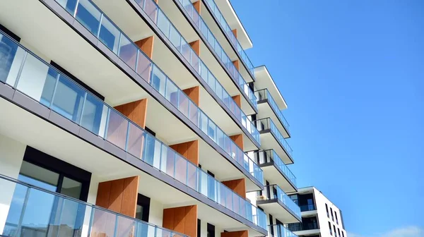 Modernos Edificios Residenciales Europeos Arquitectura Abstracta Fragmento Geometría Urbana Moderna — Foto de Stock