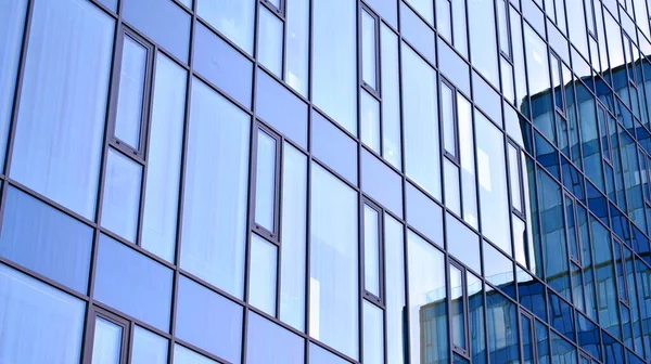 Textura Fachada Edificio Oficinas Con Espejo Vidrio Fragmento Fachada Arquitectura — Foto de Stock