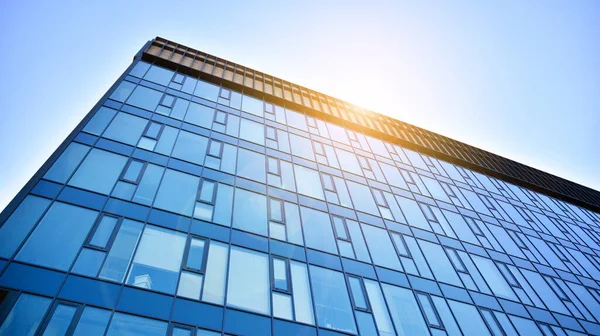 Textura Fachada Edificio Oficinas Con Espejo Vidrio Fragmento Fachada Vista — Foto de Stock