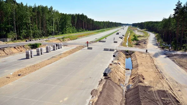 Vista Nueva Carretera Construcción — Foto de Stock