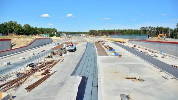 Vista Nova Rodovia Construção — Fotografia de Stock