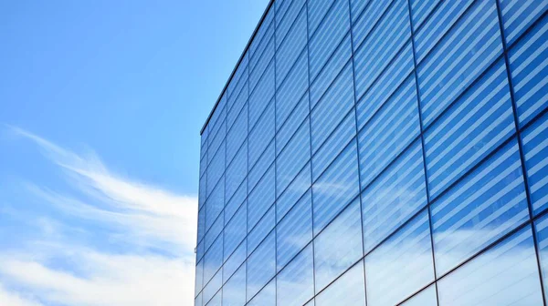 Edificio Comercial Cerca Textura Abstracta Del Edificio Moderno Cristal Azul — Foto de Stock