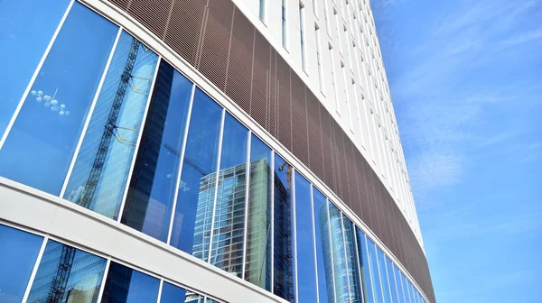 Vista Basso Della Silhouette Vetro Del Grattacielo Business Building Grattacielo — Foto Stock