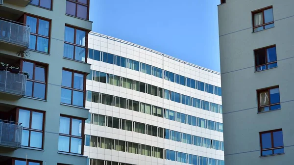 Glass Curtain Wall Modern Office Building Modern Office Building Clear — Stock Photo, Image