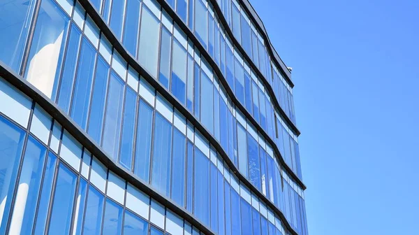 Szklana Ściana Zasłonowa Nowoczesnego Budynku Biurowego Nowoczesny Budynek Biurowy Czystym — Zdjęcie stockowe