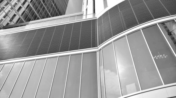 Abstract modern architecture with high contrast black and white tone. Architecture of geometry at glass window - monochrome.