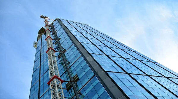 Prédio Arranha Céus Construção Edifício Escritórios Moderno — Fotografia de Stock