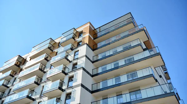 Architectural Details Modern Apartment Building Modern European Residential Apartment Building — Stock Photo, Image