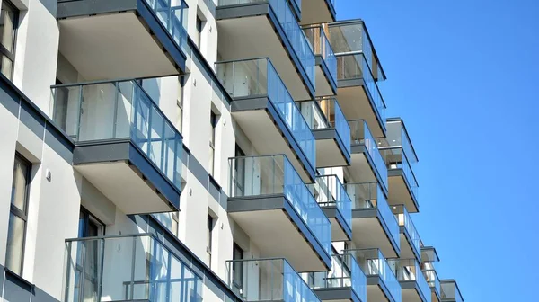 Architectural Details Modern Apartment Building Modern European Residential Apartment Building — Stock Photo, Image