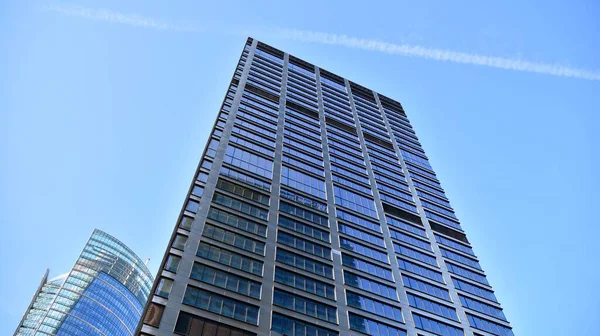 Blick Von Unten Auf Moderne Bürogebäude Geschäftsviertel — Stockfoto
