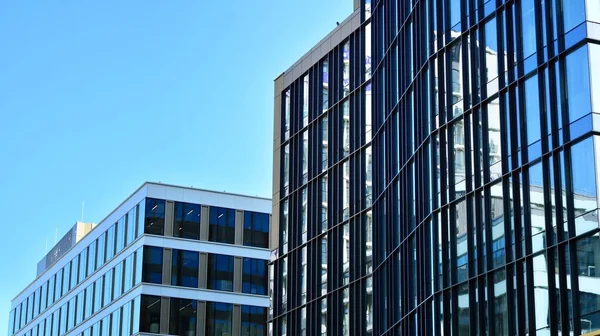 Fachada Fragmentos Moderno Edificio Oficinas Con Acristalamiento Perspectiva — Foto de Stock