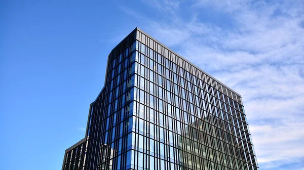 Fachada Fragmentos Moderno Edificio Oficinas Con Acristalamiento Perspectiva — Foto de Stock