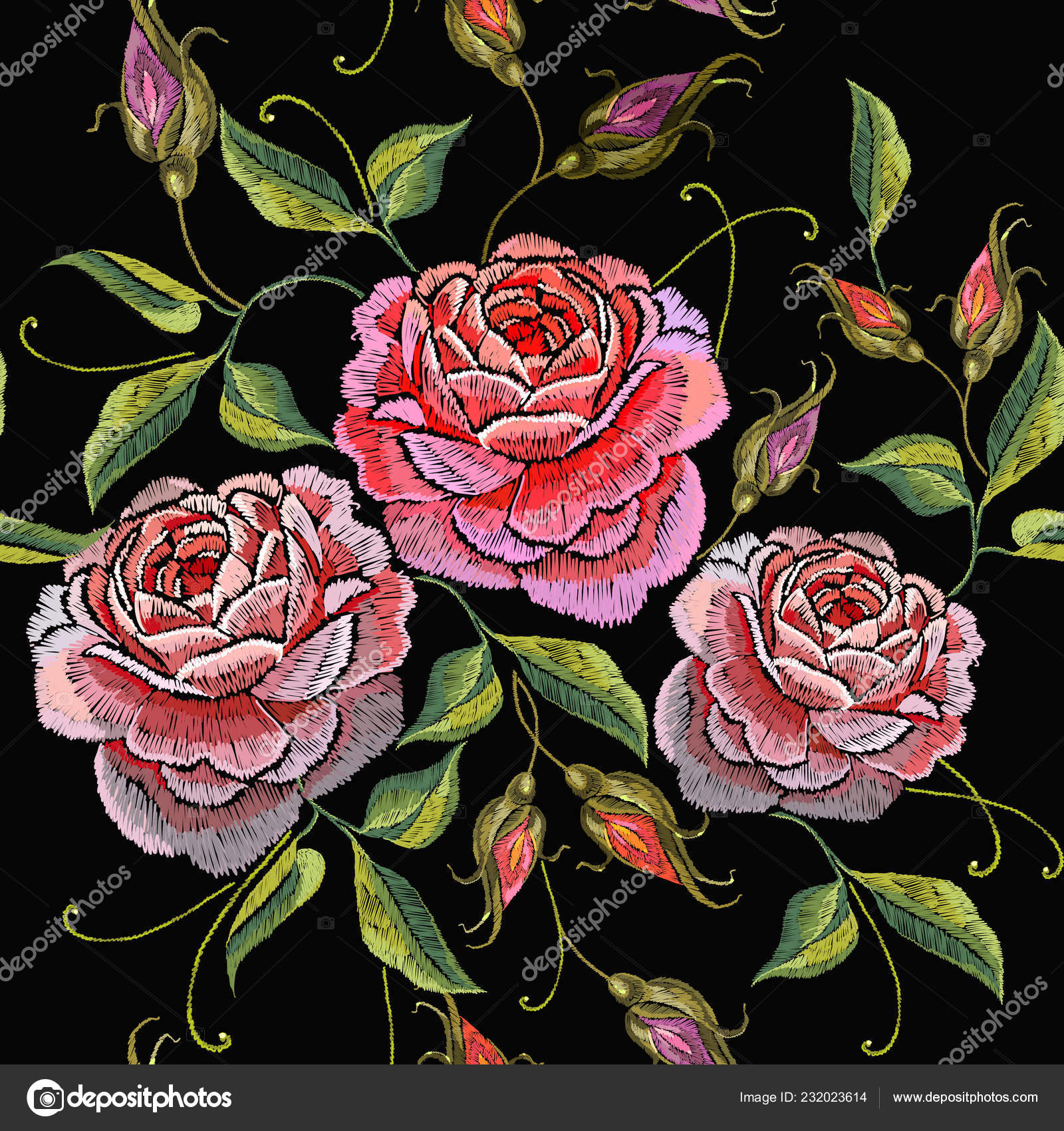 Roses Vintage Embroidery Classical Embroidery Vintage Buds Of