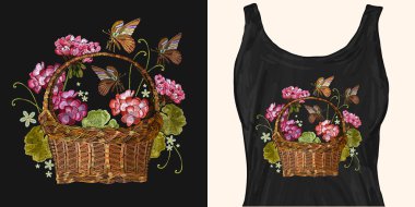 Kırmızı sardunya nakış güzel çiçekler