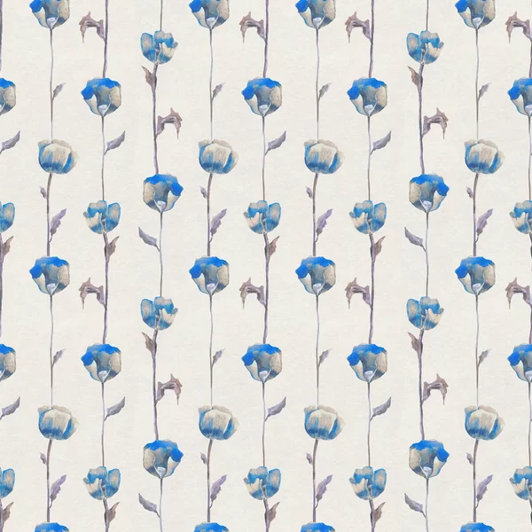Amapolas. Dibujado a mano Patrón floral —  Fotos de Stock