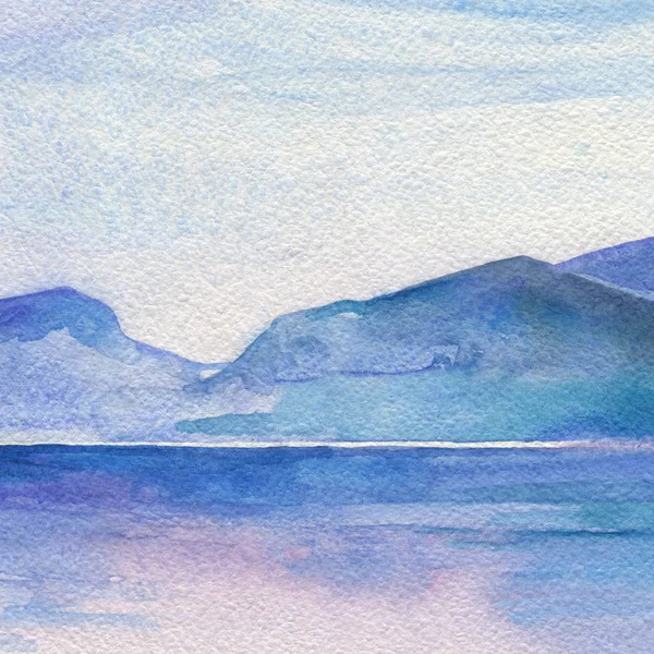 Ocean watercolor hand painting illustration.