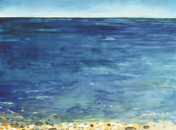 Aquarelle océan peinture à la main illustration . — Photo
