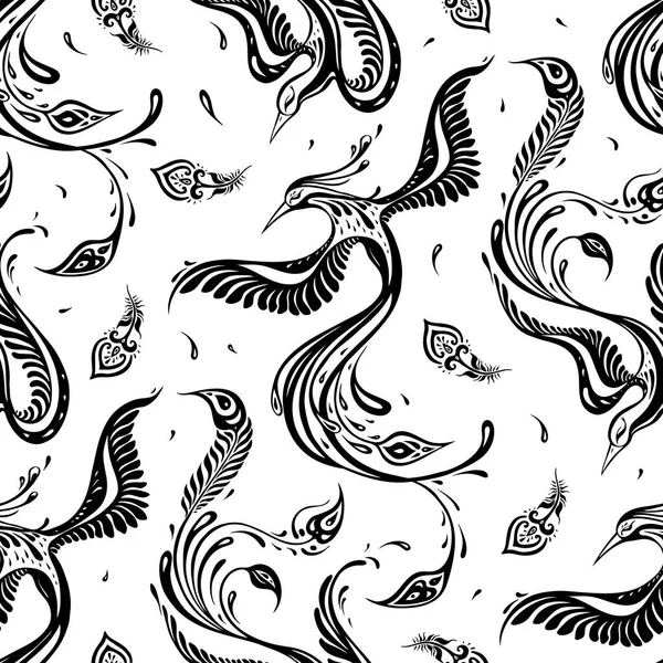 Piękne pawie. Seamless pattern ptaków egzotycznych — Wektor stockowy