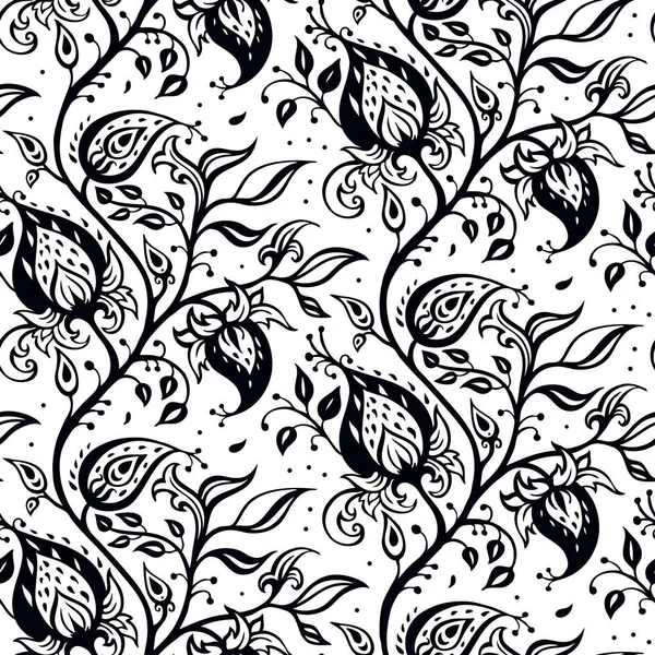 Paisley-Hintergrund. Handgezeichnetes Ornament. — Stockvektor