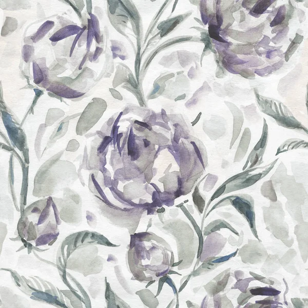 Rosas. Dibujado a mano acuarela patrón floral . — Foto de Stock