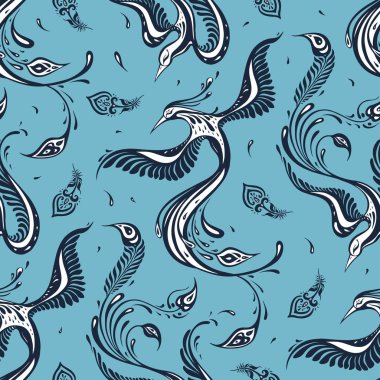 Güzel tavus kuşu. Egzotik kuş Seamless modeli