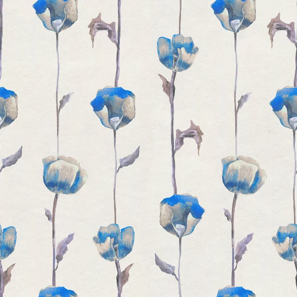 Amapolas. Dibujado a mano Patrón floral — Foto de Stock