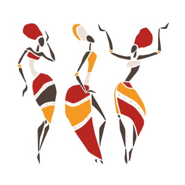 Güzel dansçılar siluet