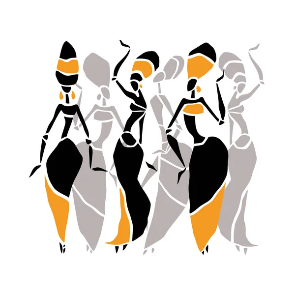 Hermosa silueta bailarines — Vector de stock