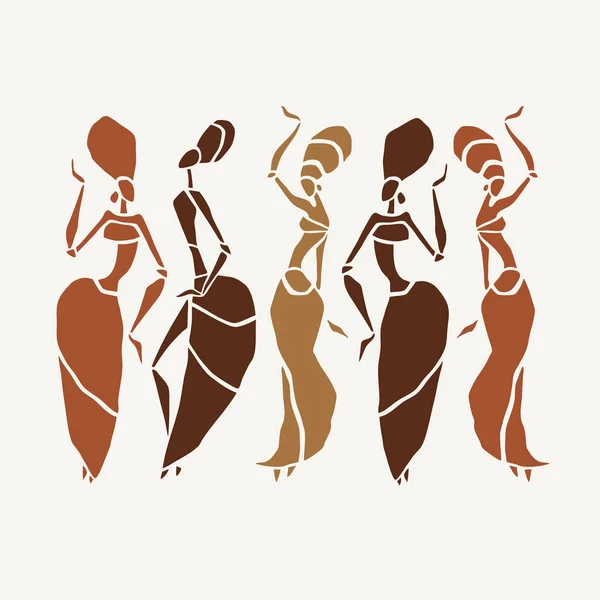 Belle silhouette de danseurs — Image vectorielle