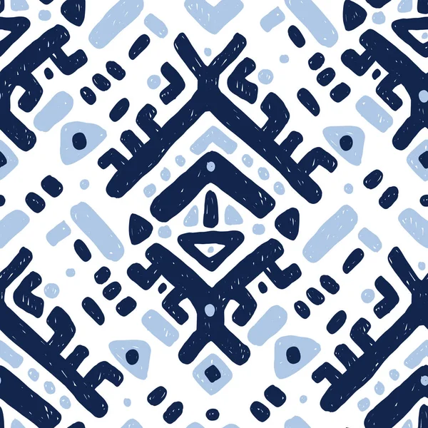 Adorno Ikat. Patrón tribal — Vector de stock