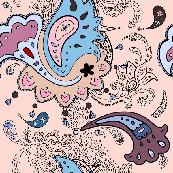 Paisley. Ornement Boho dessiné à la main — Image vectorielle