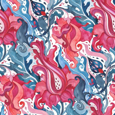 Suluboya çiçek deseni