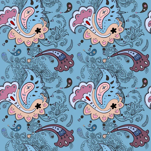 Paisley. Ornamento Boho desenhado à mão — Vetor de Stock