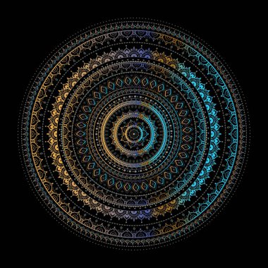 Mandala el çizilmiş Boho süsleme