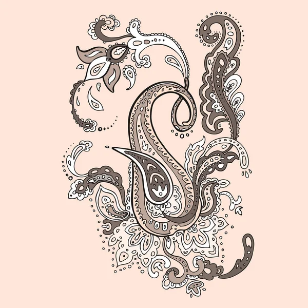 Exotic Paisley. Ethnic ornament, Hand Drawn Boho Vector illustration — Stock Vector