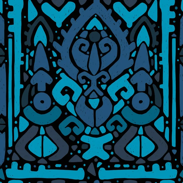 Ikat ornament. Tribal vzor vlny — Stockový vektor