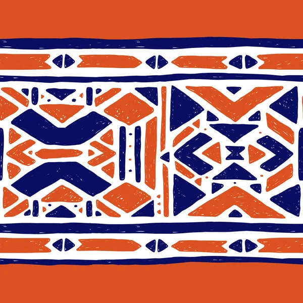 Ikat ornament. Tribal vzor vlny — Stockový vektor