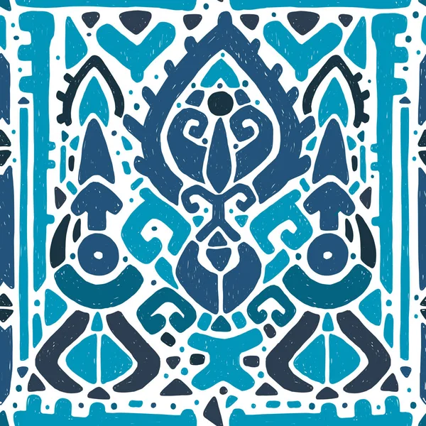 Ikat sieraad. Golven Tribal patroon — Stockvector