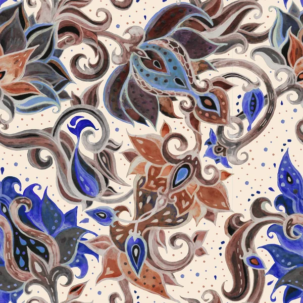 Egzotik bahçe. El çekilmiş çiçek desenli, vintage tarzı