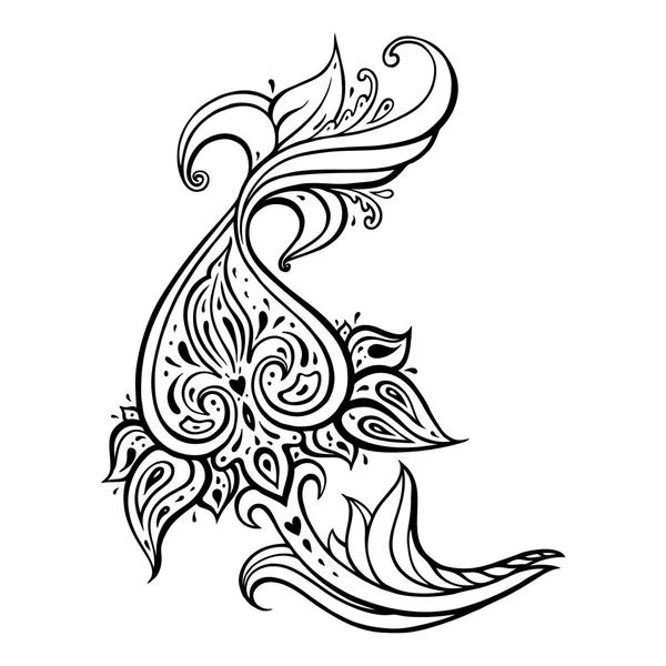 Exotic Paisley. Ethnic ornament, Hand Drawn Boho Vector illustration — Stock Vector