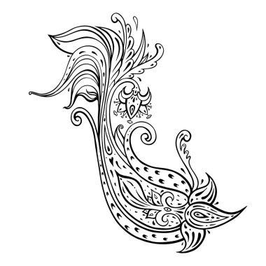 Paisley. Elle çizilmiş Boho süsleme. Vektör çizim