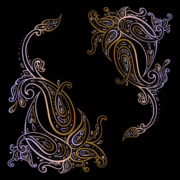Paisley. Ornamento Boho disegnato a mano. Illustrazione vettoriale — Vettoriale Stock