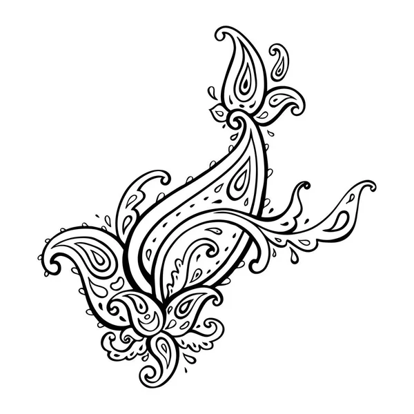 Paisley esotica. Ornamento etnico, Boho Vector disegnato a mano — Vettoriale Stock
