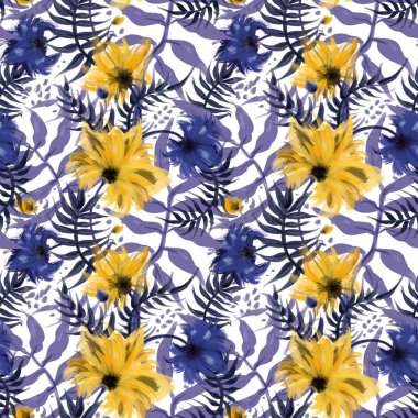 Suluboya çiçek deseni