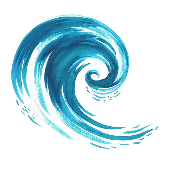 Hand drawn Sea wave. Abstract Watercolor sketch — Stock Photo, Image
