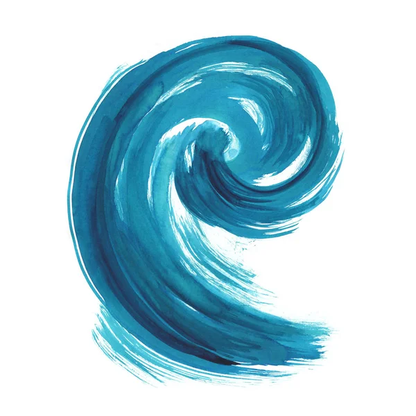 Рука намальована морською хвилею. Анотація Ескіз акварелі — стокове фото