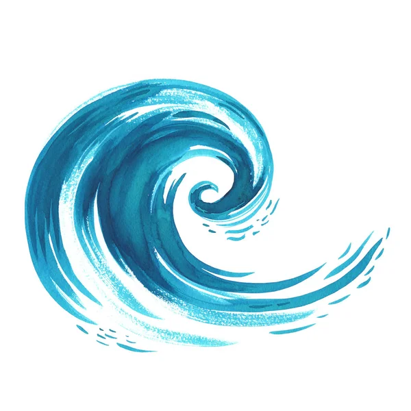 Hand drawn Sea wave. Abstract Watercolor sketch — Stock Photo, Image